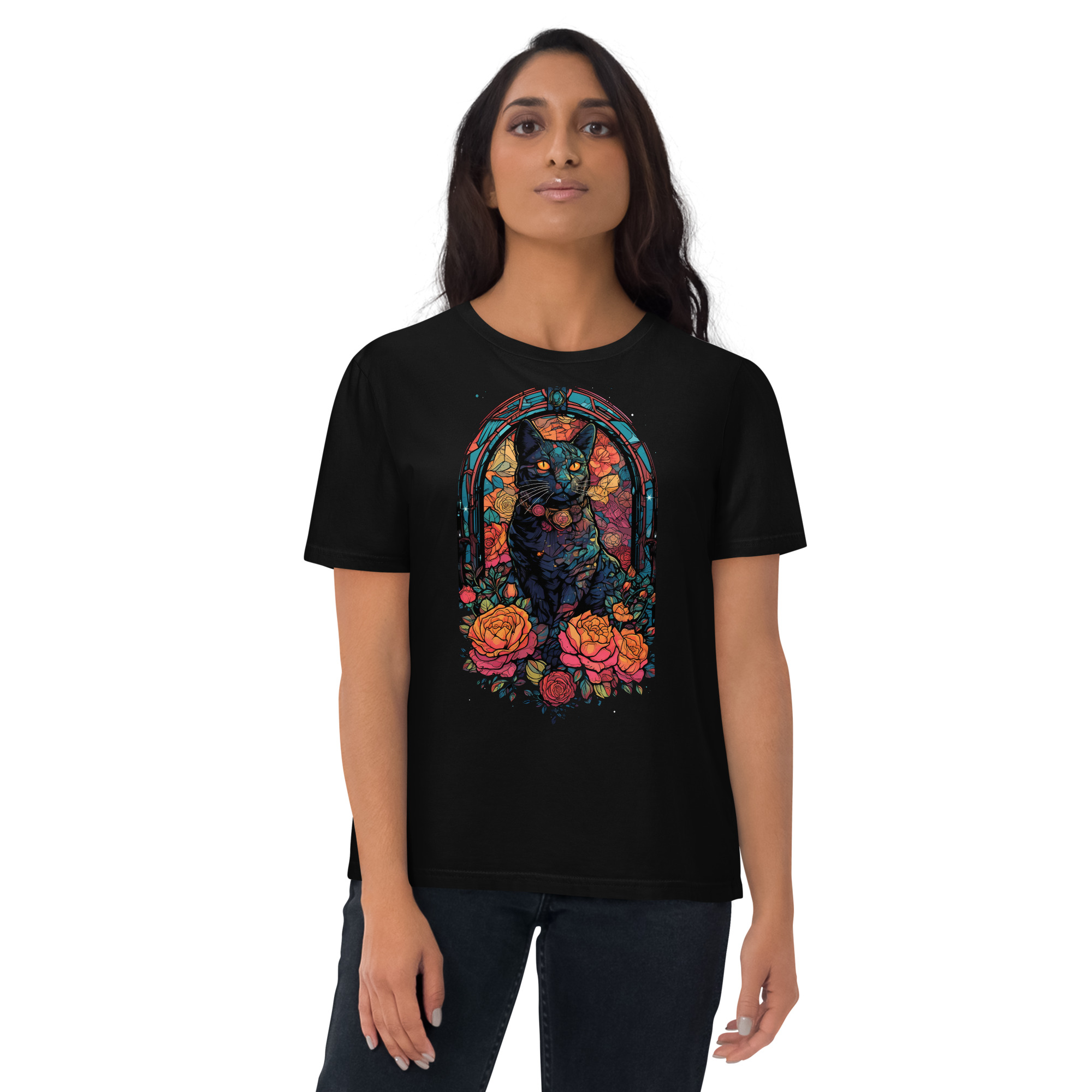 Obsidian Cat Unisex organic cotton t-shirt
