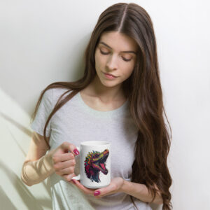 Gothic Raptor White glossy mug