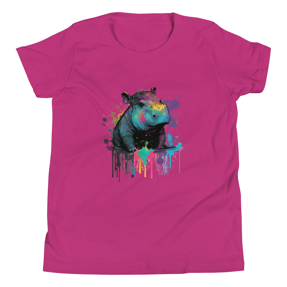 Goth Hippo Youth Short Sleeve T-Shirt - Image 6