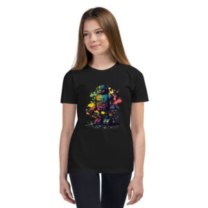 Rainbow Goth Robot Youth Short Sleeve T-Shirt