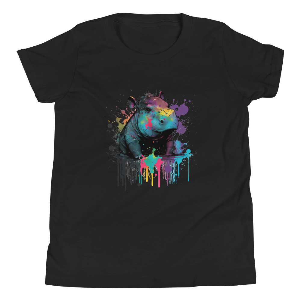 Goth Hippo Youth Short Sleeve T-Shirt