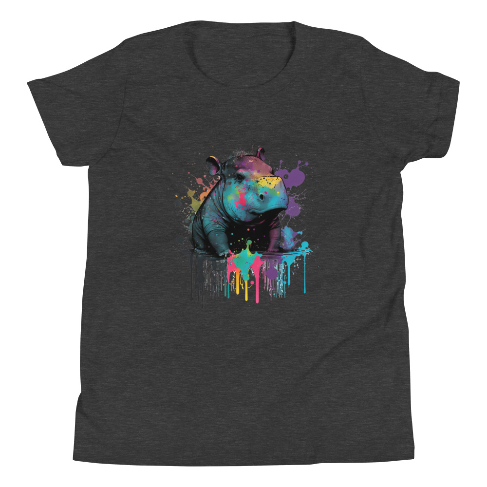 Goth Hippo Youth Short Sleeve T-Shirt - Image 4