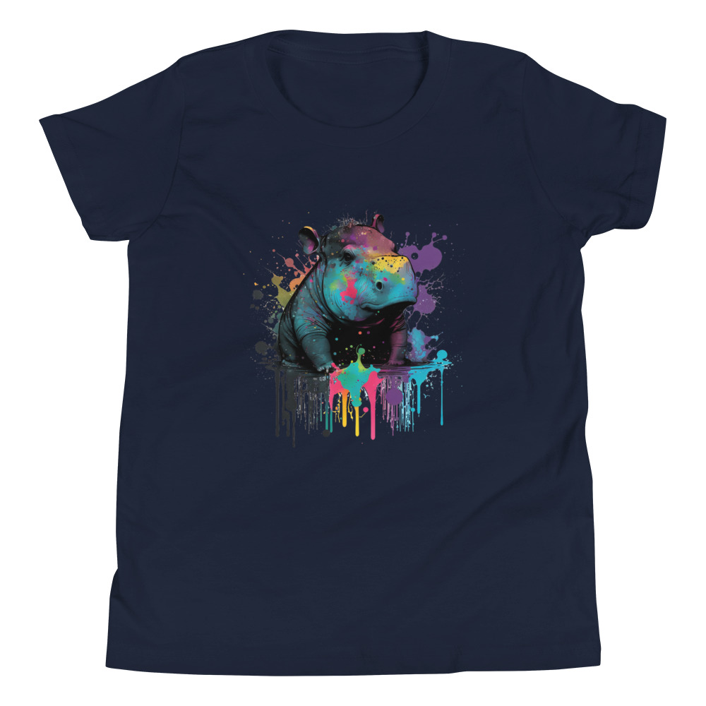 Goth Hippo Youth Short Sleeve T-Shirt - Image 2
