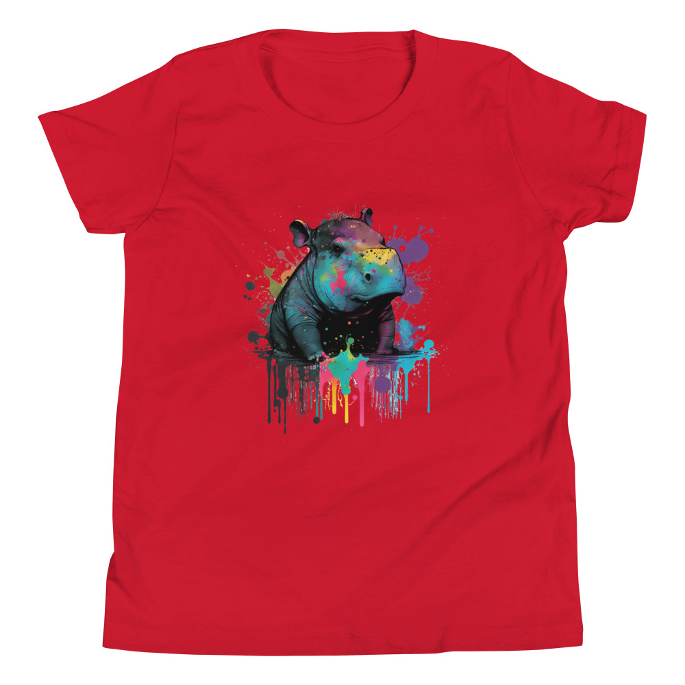 Goth Hippo Youth Short Sleeve T-Shirt - Image 3