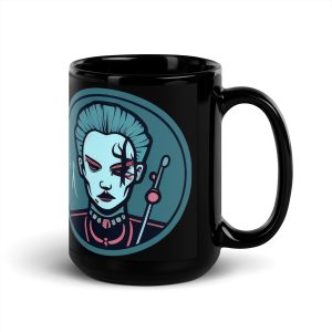 Female Gothpunk Black Glossy Mug